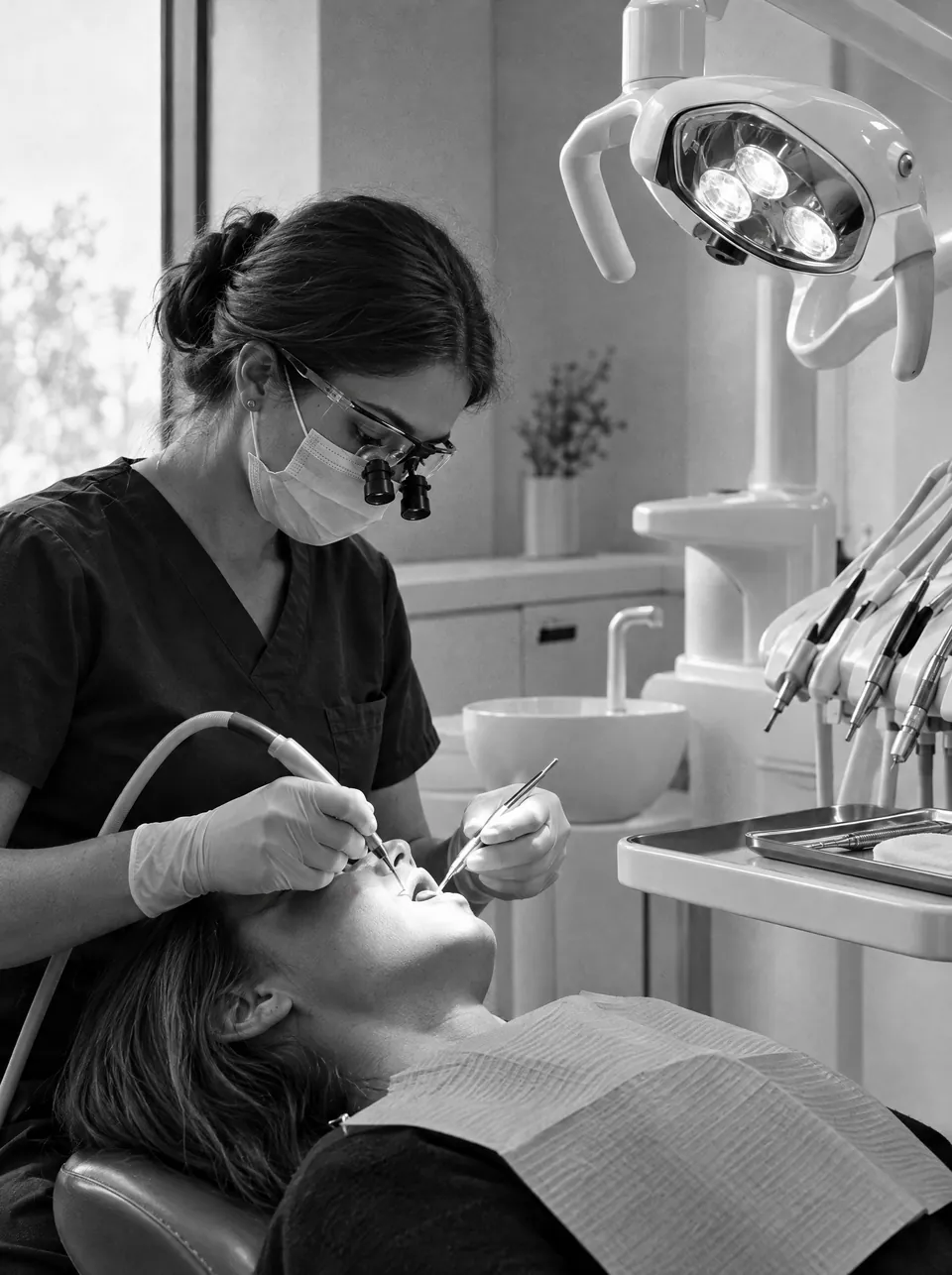 A hygienist at work